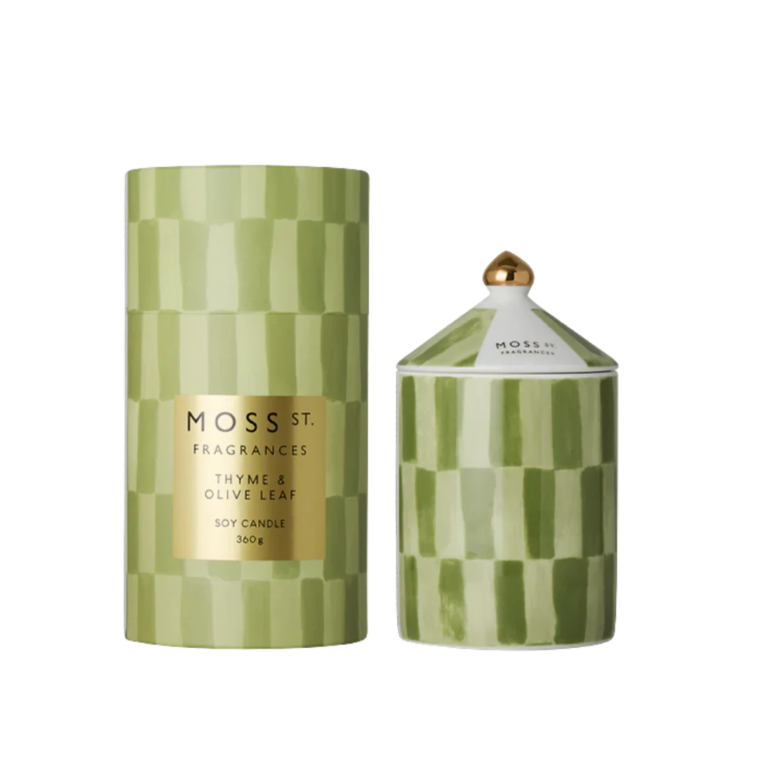 Moss St. Fragrances - Thyme & Olive Leaf Ceramic Candle 360g