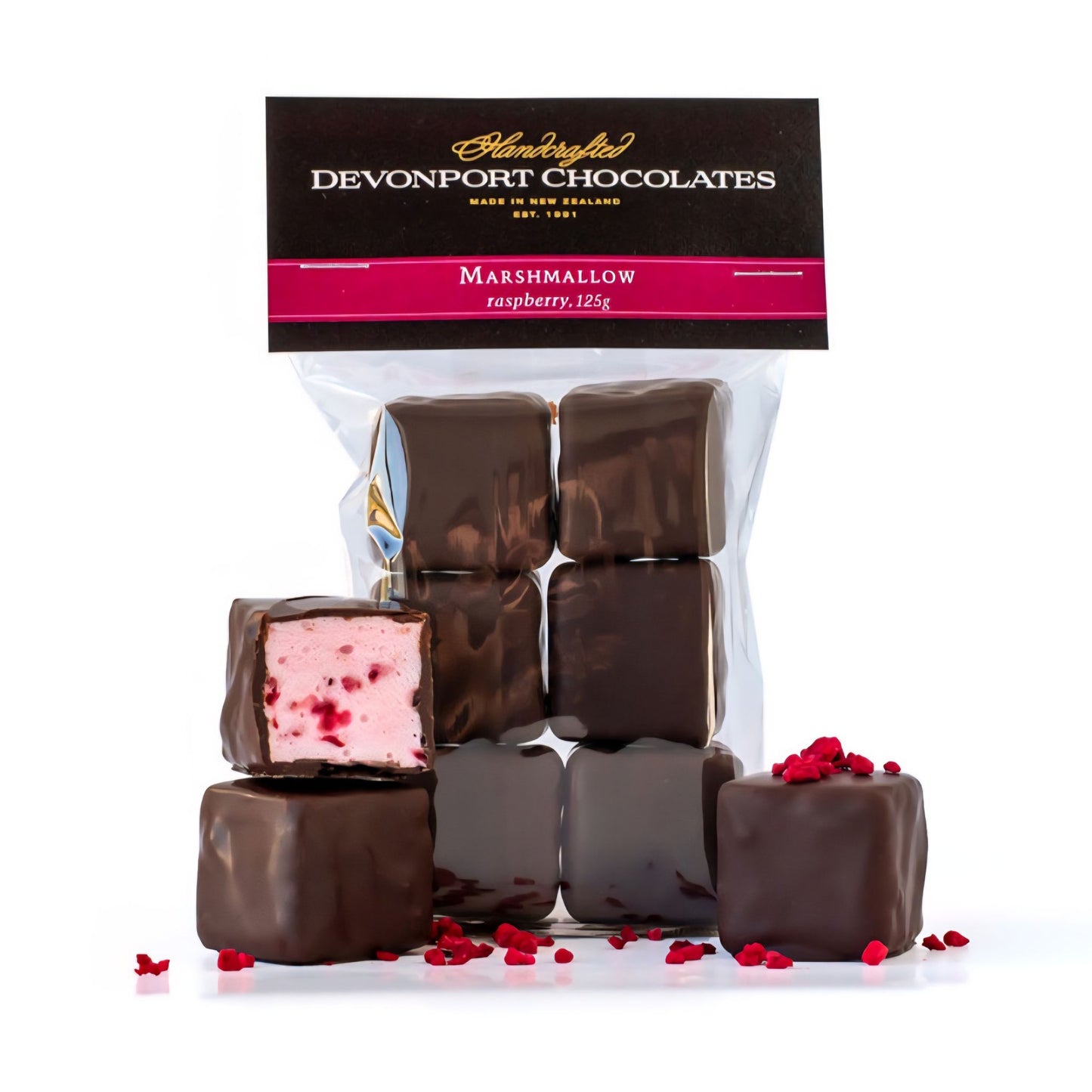Raspberry Marshmallow Covered Chocolate