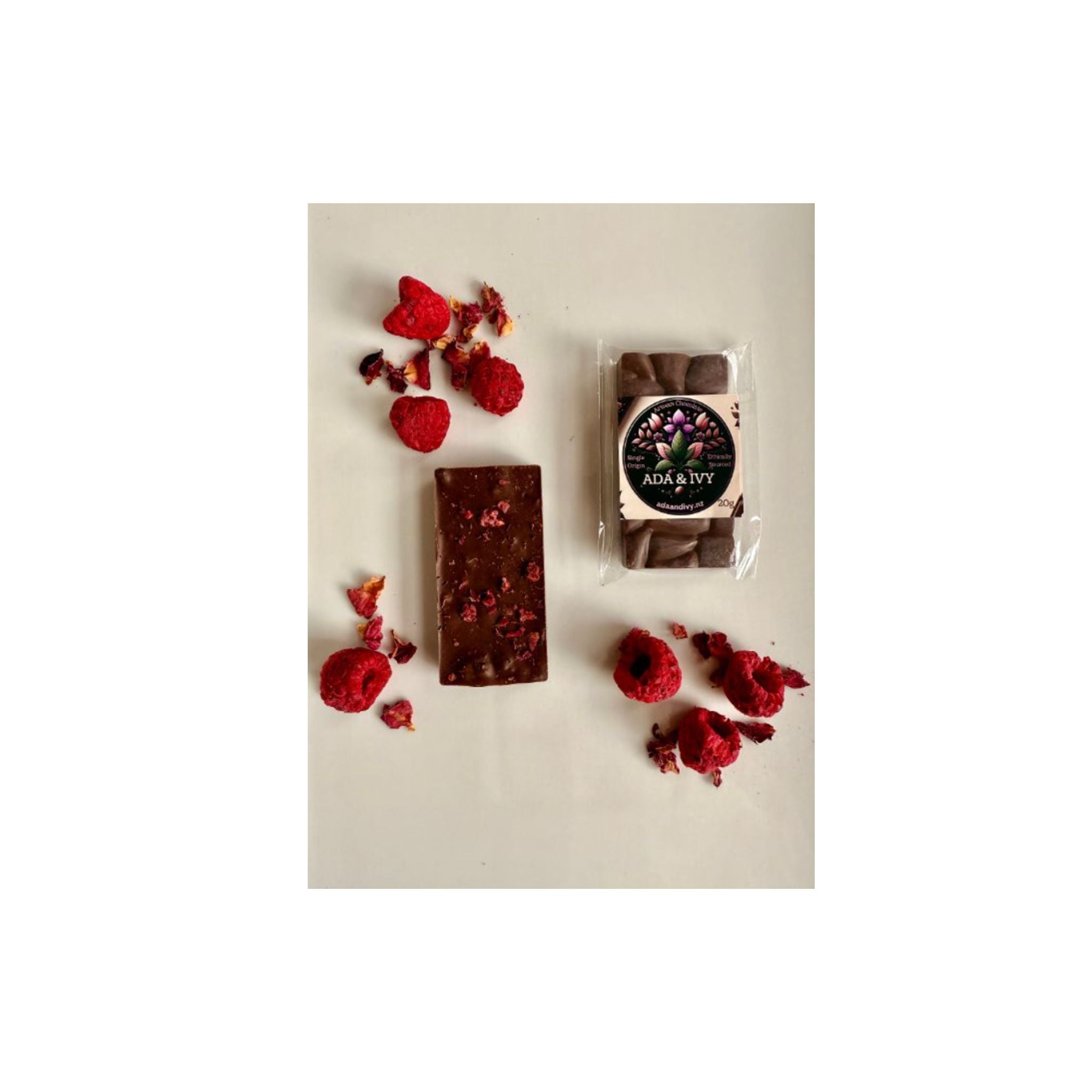 Dark Rasberry & Rose Petals Chocolate